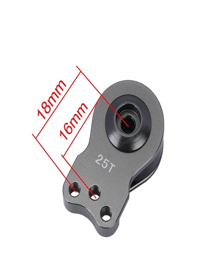 DJX Aluminum 25T Servo Saver 3 Holes Adjustable Hi-Torque Servo Horn for 1/8 1/10 Remote Control Car Boat (Titanium) - Image 3